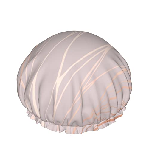 Marmor Rose Gold Textur Duschhaube Für Frauen Schichten Baden Dusche Wiederverwendbare Elastische Band Stretch Saum Haar Hut von SJOAOAA