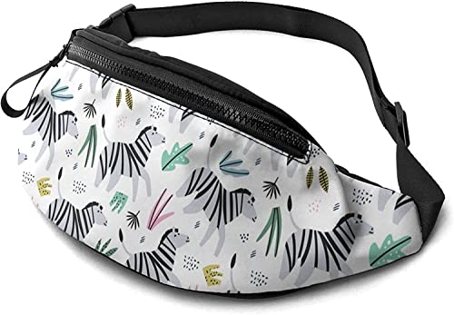 Niedliche Cartoon-Zebra-Bauchtasche für Damen und Herren, lässige Gürteltasche, Crossbody-Bauchtasche mit verstellbarem Riemen für Outdoor, Laufen, Wandern, siehe abbildung, Einheitsgröße, Hüfttasche von SJOAOAA