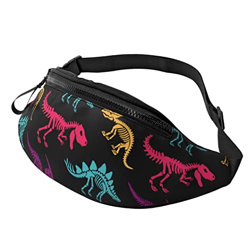 Niedliche Dinosaurier Bauchtasche Crossbody Hüfttasche Pack für Männer Frauen Gürteltasche für Reisen Walking Laufen Wandern Angeln, Dinosaurier Skelett Fossil, Einheitsgröße von SJOAOAA