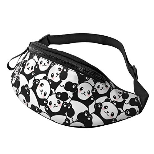 Panda Bunte Blume Hüfttasche Bauchtasche Outdoor Sport und Freizeit Messenger Bag Crossbody Brusttasche für Männer und Frauen, Lustiger Panda, Einheitsgröße von SJOAOAA