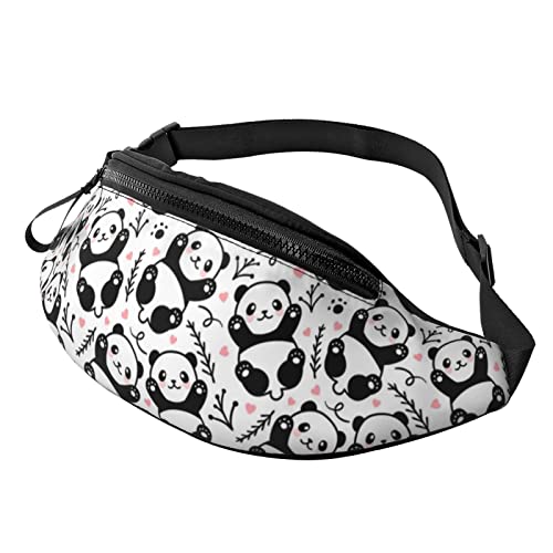 Panda Hüfttasche/Bauchtasche Outdoor Sport und Freizeit Messenger Bag Crossbody Brusttasche für Damen und Herren, Niedlicher schwarzer Panda, Einheitsgröße von SJOAOAA