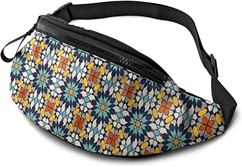 Quadratisches Design Bauchtasche Hüfttasche für Damen & Herren, lässige Gürteltasche Crossbody Bauchtasche mit verstellbarem Gurt für Outdoor Laufen Wandern, siehe abbildung, Einheitsgröße, Hüfttasche von SJOAOAA