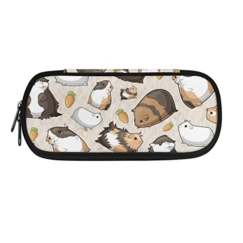 SJOAOAA Alpaka-Federmäppchen für Jungen und Mädchen, langlebige Make-up-Tasche für Schule, Reisen, Arbeit, Büro, Organizer, Federmäppchen, Sterne, Lernzubehör, Meerschweinchen, Einheitsgröße, von SJOAOAA