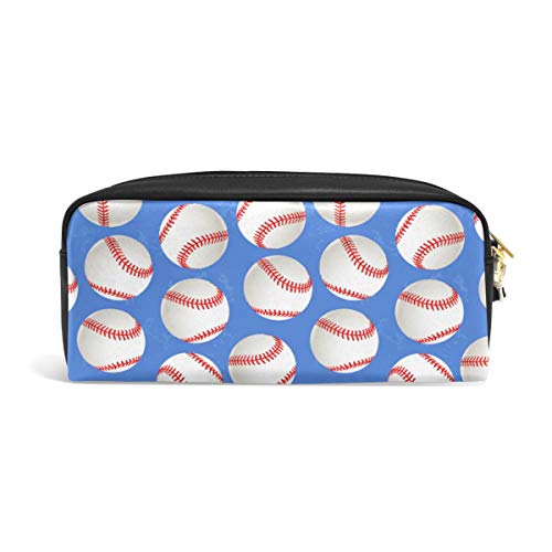 SJOAOAA Federmäppchen, Baseball, Sport, Ball, Reißverschluss, Leder, Stiftetasche, kleine Kosmetikpinsel, Make-up-Tasche für Reisen, Büro, Schule, siehe abbildung, Einheitsgröße, Taschen-Organizer von SJOAOAA