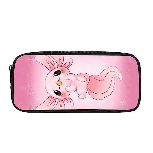 SJOAOAA Federmäppchen aus Segeltuch für Kinder, Hai-Ozean-Druck, Stifteetui, Organizer, Schreibwaren, Kinder-Münztasche, Rosa Axolotl, Einheitsgröße, Taschen-Organizer von SJOAOAA