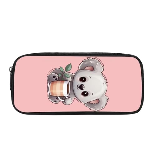 SJOAOAA Federmäppchen für Jungen, Tier-Tigerdruck, Kinder-Bleistifttasche mit Reißverschluss, für Schule, Kinder, Schreibwaren-Organizer, Koala-Rosa, Einheitsgröße, Taschen-Organizer von SJOAOAA