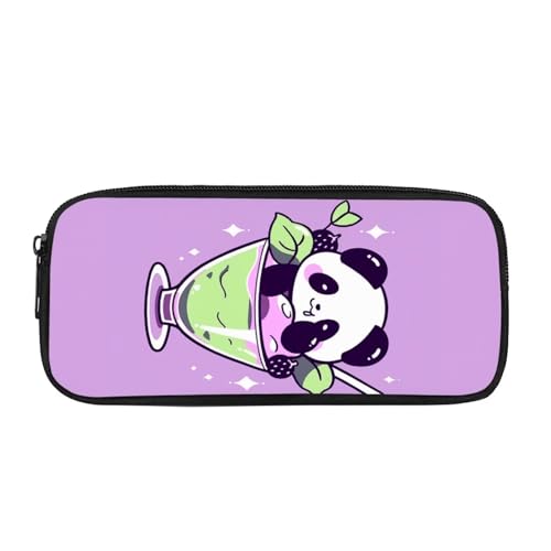 SJOAOAA Federmäppchen für Jungen, Tier-Tigerdruck, Kinder-Bleistifttasche mit Reißverschluss, für Schule, Kinder, Schreibwaren-Organizer, Niedlicher Panda, violett, Einheitsgröße, Taschen-Organizer von SJOAOAA