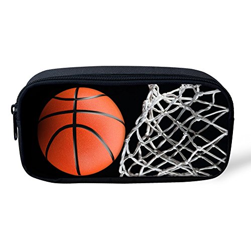 SJOAOAA Federmäppchen mit Namen für Kinder, blauer Hai, Stiftehalter, Tasche, Jungen, Schule, Schreibwarenbeutel, individuelles Design, Basketball-Muster-2, Einheitsgröße, Taschen-Organizer von SJOAOAA