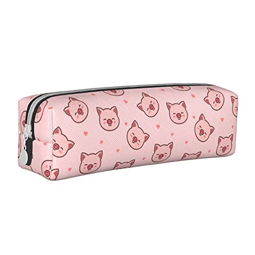 SJOAOAA Federmäppchen mit süßem Tiermotiv, mit Reißverschluss, Leder, Stifteetui, Organizer, Kosmetik, Make-up-Tasche, Aufbewahrungstasche, weiß, Einheitsgröße, Federmäppchen aus Leder von SJOAOAA