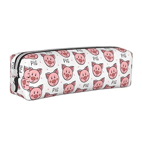 SJOAOAA Federmäppchen mit süßem Tiermotiv, mit Reißverschluss, Leder, Stifteetui, Organizer, Kosmetik, Make-up-Tasche, Aufbewahrungstasche, weiß, Einheitsgröße, Federmäppchen aus Leder von SJOAOAA