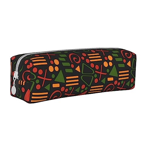 SJOAOAA Juneteenth Celebrate Freedom African American Pencil Case Holder Pouch with Zipper Leather Pen Pencil Bags Box Organizer Cosmetic Makeup Bag Storage Bag, weiß, Einheitsgröße, Federmäppchen aus von SJOAOAA