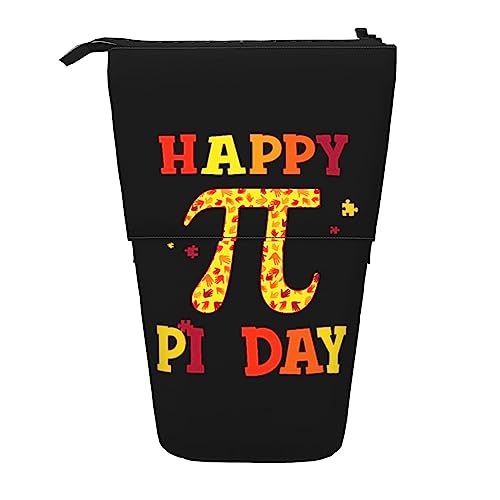 SJOAOAA Lustiges mathematisches Happy Pi Day Stehendes Federmäppchen, niedliches Federmäppchen mit großer Kapazität, tragbares Federmäppchen für Damen und Herren, Schwarz , Einheitsgröße, Stehendes von SJOAOAA