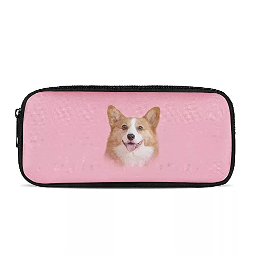 SJOAOAA Niedliches Panda-Federmäppchen, große Fächer, große Stift-Organisationsbox für Führungs-Füllfederhalter und Stylus-Stifte, Smile Dog, rosa, Einheitsgröße, Taschen-Organizer von SJOAOAA