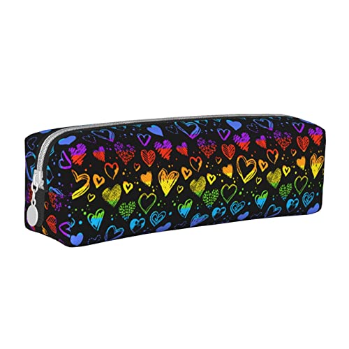 SJOAOAA Pride Month LGBTQ Gay Pride Ally Federmäppchen Halter Tasche mit Reißverschluss Leder Stift Bleistift Taschen Box Organizer Kosmetik Make-up Tasche Aufbewahrungstasche, weiß, Einheitsgröße, von SJOAOAA