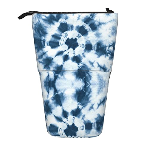 SJOAOAA Psychedelic Tie Dye Standing Pencil Case, Cute Pencil Pouch Large Capacity Pen Case Portable Pencil Bag for Women Men, Schwarz , Einheitsgröße, Stehendes Federmäppchen von SJOAOAA