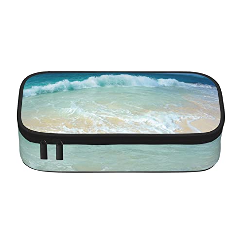 SJOAOAA Serene Coastal Federmäppchen mit großem Fassungsvermögen, tragbare Damen-Kosmetiktasche, große Aufbewahrungstasche für Damen und Herren, Serene Coastal, Einheitsgröße, Taschen-Organizer von SJOAOAA