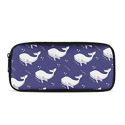 SJOAOAA Tasche für Grundschulbedarf, Schreibwaren, Münzen, Geldbörse, geeignet für Mädchen, Kinder, Klasse 1–6 (Cartoon-Motiv kleiner Delfin), Beluga-Violett, Einheitsgröße, Taschen-Organizer von SJOAOAA