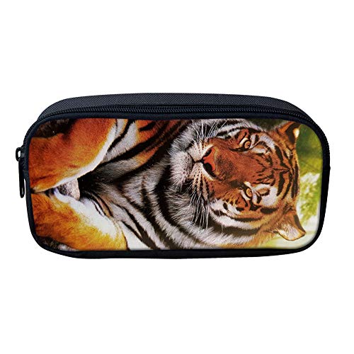 SJOAOAA Tiger-Federmäppchen, Kinder-Federmäppchen, Schulbedarf, kleine Kosmetiktasche, cooles Schreibwaren für Jungen und Mädchen, Tiger Cool, Einheitsgröße, Taschen-Organizer von SJOAOAA