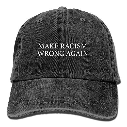 SJOAOAA Unisex Make Racism Wrong Again Vintage Jeans Verstellbare Baseballkappe Baumwolle Denim Dad Hat, siehe abbildung, One size SJOAOAA Unisex Make Racism Wrong Again Vintage Jeans Verstellbare Baseballkappe Baumwolle Denim Dad Hat, siehe abbildung, One size von SJOAOAA