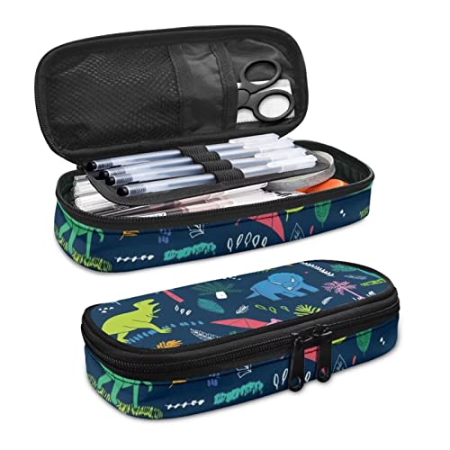 SJOAOAA Wolf-Federmäppchen für Mädchen und Jungen, Stift-Hodler-Tasche, Box für Grundschule, Jungen, groß, Cartoon Dinosaurier, Einheitsgröße, Taschen-Organizer von SJOAOAA