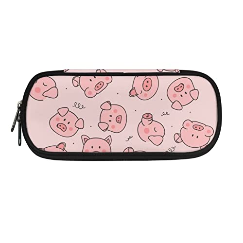 SJOAOAA Wolf-Federmäppchen für Mädchen und Jungen, Stift-Hodler-Tasche, Box für Grundschule, Jungen, groß, Rosa, Schwein, Einheitsgröße, Taschen-Organizer von SJOAOAA