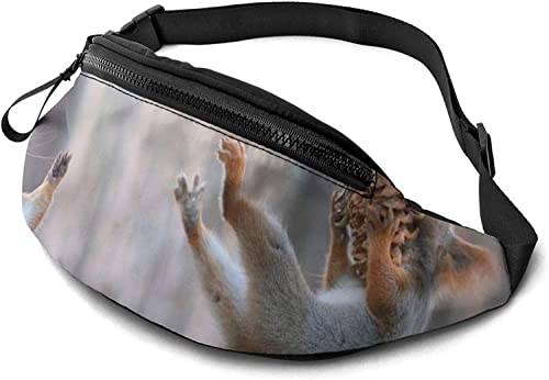 Squirrel Pets Cute Fanny Pack Waist Bags for Women & Men, Casual Belt Bag Crossbody Bum Bag with Adjustable Strap for Outdoors Running Hiking, siehe abbildung, Einheitsgröße, Hüfttasche von SJOAOAA