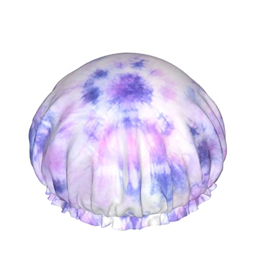 Tie Dye Wiederholung Muster Duschhaube Für Frauen, Schichten Baden Dusche Wiederverwendbar Elastisches Band Stretch Hem Haar Hut von SJOAOAA