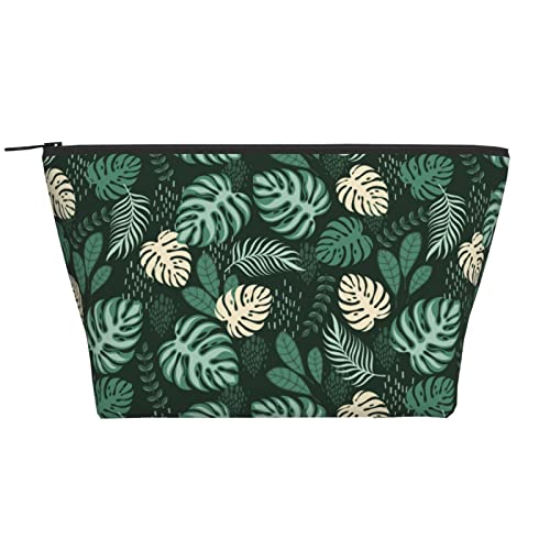 Tropische Palmblätter Make-up-Tasche für Frauen Reise Kulturbeutel Mädchen Make-up Organizer Tragbare Kosmetiktaschen Urlaub Make-up Aufbewahrungskoffer, Tropische Palmenblätter, Einheitsgröße von SJOAOAA