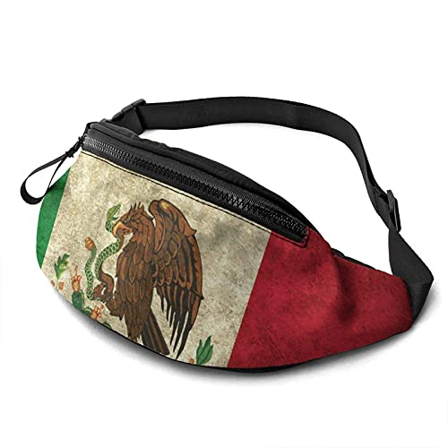 Vintage Mexiko Flagge Bauchtasche für Damen Herren Mode Hüfttasche Hüfttasche mit verstellbarem Gürtel für Reisen Outdoor Sport Radfahren Laufen, Siehe Abbildung, Einheitsgröße von SJOAOAA