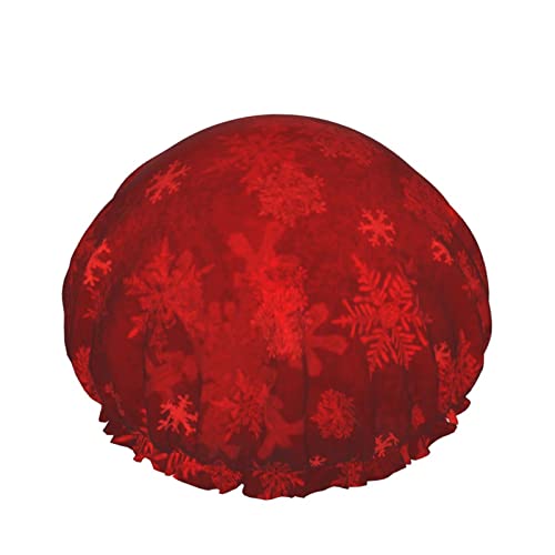 Weihnachtshintergrund Duschhaube für Frauen, Schichten Baden Dusche Wiederverwendbare Gummiband Stretch Hem Haar Hut von SJOAOAA