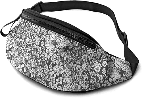 Weiße Blumen Bauchtasche Hüfttasche für Damen & Herren, lässige Gürteltasche Crossbody Bauchtasche mit verstellbarem Gurt für Outdoor Laufen Wandern, siehe abbildung, Einheitsgröße, Hüfttasche von SJOAOAA