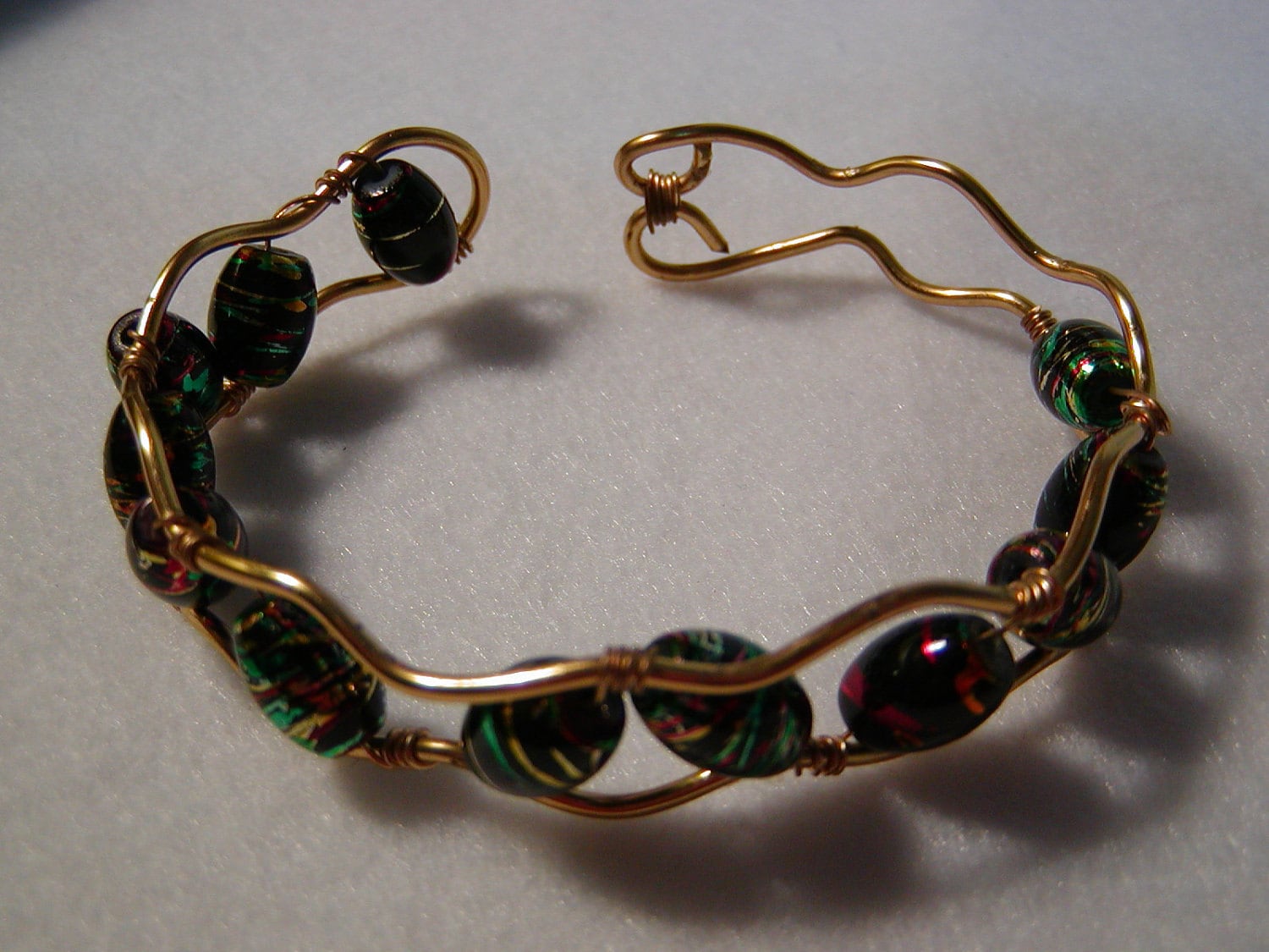 Gold Und Grün Bead Armband Gold Und Grün Bead Armband von SJOJewelryDesigns