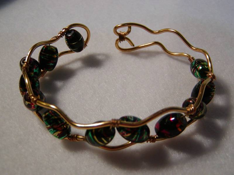 Gold Und Grün Bead Armband von SJOJewelryDesigns