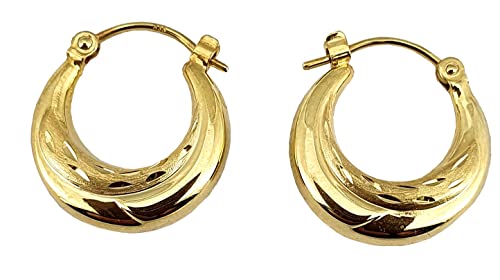 Creolen echt Gold 333 teilmattiert Ohrringe 8 Karat Ohrschmuck Gelbgold von Nicht Zutreffend