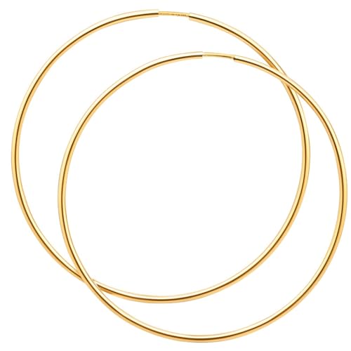 Creolen groß Gold 333 Glanz 50 mm Durchmesser Rohrform Ohrringe Gelbgold 8 Karat von Nicht Zutreffend