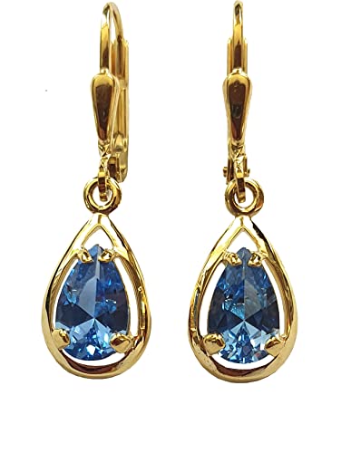 Ohrringe Gold 333 Spinell blau Ohrhänger Hänger 8 Karat Gelbgold von Nicht Zutreffend