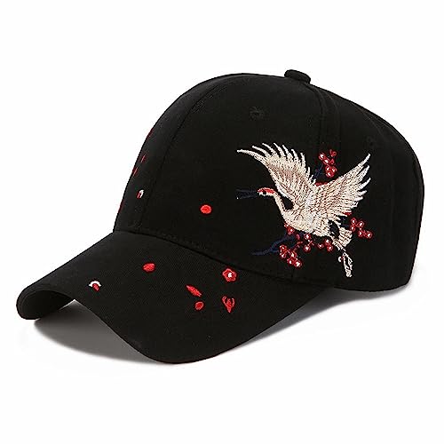 Baseballkappe Damen Mädchen Basecap UV Schutz Sonenhut Verstellbar Schirmmütze Sommer Baseball Cap Stickerei Pflaumenblüte Snapback Hut Outdoor Sport Trucker Cap für Golf Baseboard Radfahren Wandern von SJTJSPX