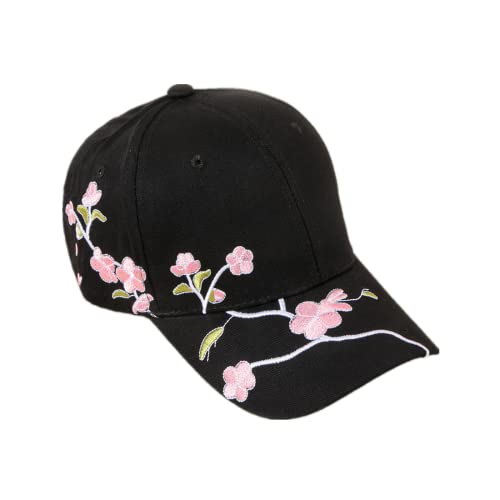 Baseballkappe Damen Mädchen Basecap UV Schutz Sonenhut Verstellbar Schirmmütze Sommer Baseball Cap Stickerei Pflaumenblüte Snapback Hut Outdoor Sport Trucker Cap für Golf Baseboard Radfahren Wandern von SJTJSPX