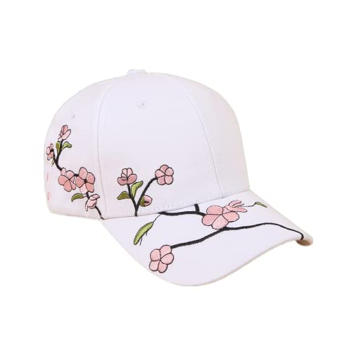 Baseballkappe Damen Mädchen Basecap UV Schutz Sonenhut Verstellbar Schirmmütze Sommer Baseball Cap Stickerei Pflaumenblüte Snapback Hut Outdoor Sport Trucker Cap für Golf Baseboard Radfahren Wandern von SJTJSPX