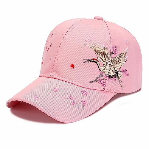 Baseballkappe Damen Mädchen Basecap UV Schutz Sonenhut Verstellbar Schirmmütze Sommer Baseball Cap Stickerei Pflaumenblüte Snapback Hut Outdoor Sport Trucker Cap für Golf Baseboard Radfahren Wandern von SJTJSPX