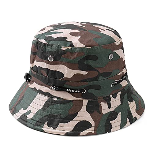 Fischerhüte Herren Damen Bucket Hat Anti-UV Sonnenhut Faltbar Camouflage Sommermütze Einstellbar Strandhut Outdoor Eimerhut Reisen Freizeithut Breite Krempe Kappe Cap für Camping Wandern Anglern von SJTJSPX