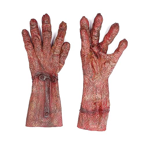 Halloween Handschuhe Monster Latex Handschuhe Vollfinger Wolf Handschuhe Horror Kostüm Accessoires Cosplay Party Gloves Damen Herren Deko Werwolf Verkleidung Zubehör für Halloween Karneval Fasching von SJTJSPX