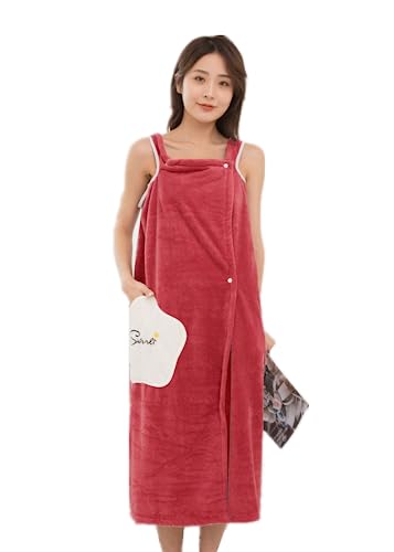 SJTJSPX Bademantel Damen Saunakilt Korallensamt Badetuch Weich Saunatuch mit Tasche Saunasarong Stern Duschtuch Pool Spa Handtuch Strand Schwimmen Große Größe Saunakleid Sling Saunarock Sofadecke von SJTJSPX