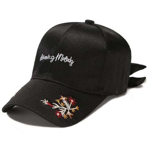 SJTJSPX Baseball Kappe Damen Sommerhut Stickerei Schirmmütze UV-Schutz Baseball Cap Satin Basecap Verstellbar Baseballmütze Outdoor Freizeit Sonnenhut für Wandern Reisen Urlaub von SJTJSPX