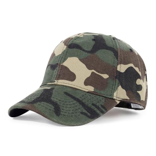 Baseballcap Herren Damen Baseballkappe Verstellbare Baseballmütze UV Schutz Sommerhut Camouflage Basecap Outdoor Sport Kappe Freizeit Snapback Cap Atmungsaktiv Schirmmütze für Golf Camping von SJTJSPX