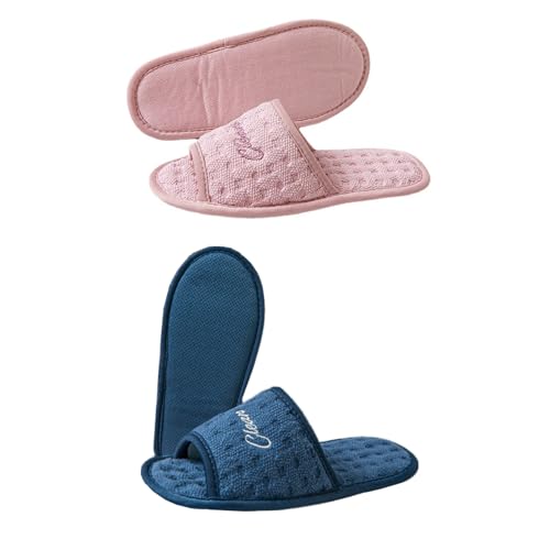 SJTJSPX Gästehausschuhe Herren Damen Hotelslipper Bequeme Hausschuhe Antirutsch Pantoffel Wiederverwendbar Slipper Weich Leicht Gästepantoffel Reisen SPA Badeschuhe Hausschuhe Für Hause Schlafzimmer von SJTJSPX