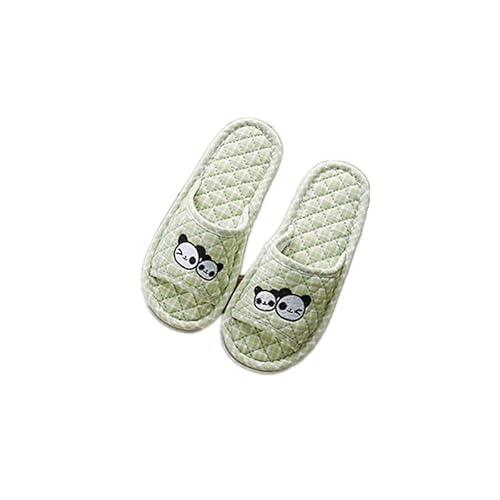 SJTJSPX Hausschuhe Damen Herren Pantoffeln Baumwolle Anti-Rutsch Slipper ZuHause Hotel Gästehausschuhe Cartoon Panda Atmungsaktiv Hausschuhe von SJTJSPX