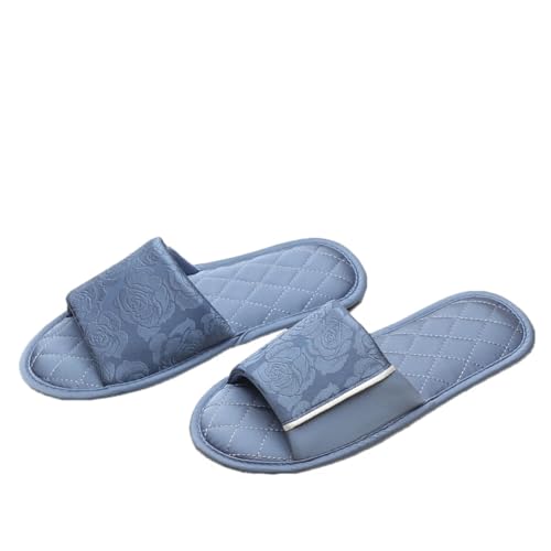 SJTJSPX Hausschuhe Damen Herren Pantoffeln Bequeme Offene Zehen Rutschfeste Indoor Schlappen Frauen weich Sommer Satin Sandalen Slippers von SJTJSPX