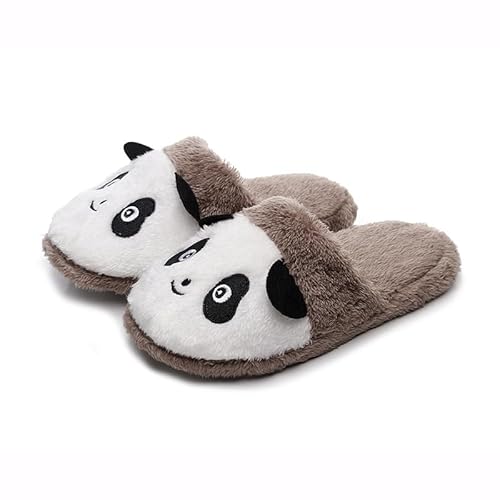 SJTJSPX Hausschuhe Damen Plüsch Warm Pantoffeln Cartoon Panda Hausschuhe Atmungsaktive Rutschfeste Hause Slippers im Herbst und Winter für Drinnen und Draussen von SJTJSPX