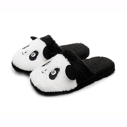 SJTJSPX Hausschuhe Damen Plüsch Warm Pantoffeln Cartoon Panda Hausschuhe Atmungsaktive rutschfeste Hause Slippers im Herbst und Winter für Drinnen und Draussen von SJTJSPX